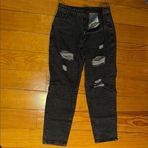 Stylish Black Distressed Women's Jeans